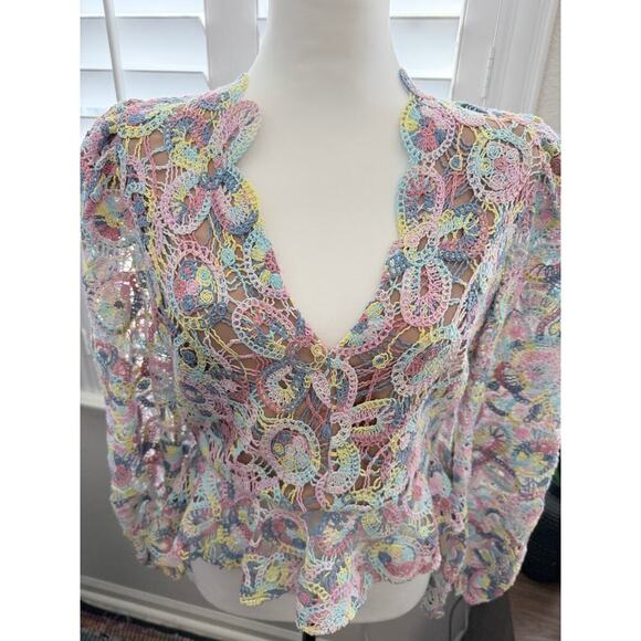 Elliatt Rue Crocheted Multi-Colored Top - Picture 4 of 6